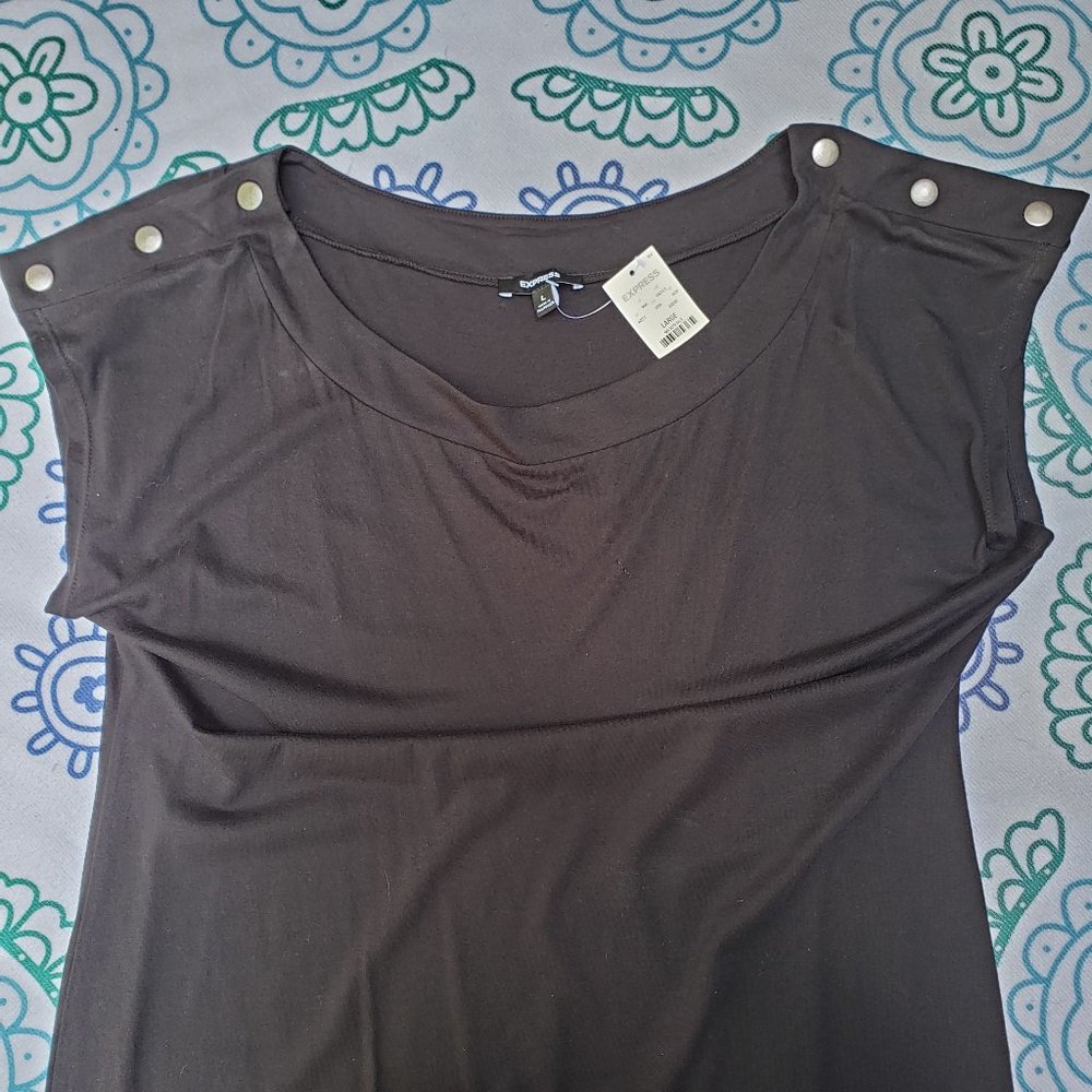 Express Black Basic Dress Nwt Large - image 1
